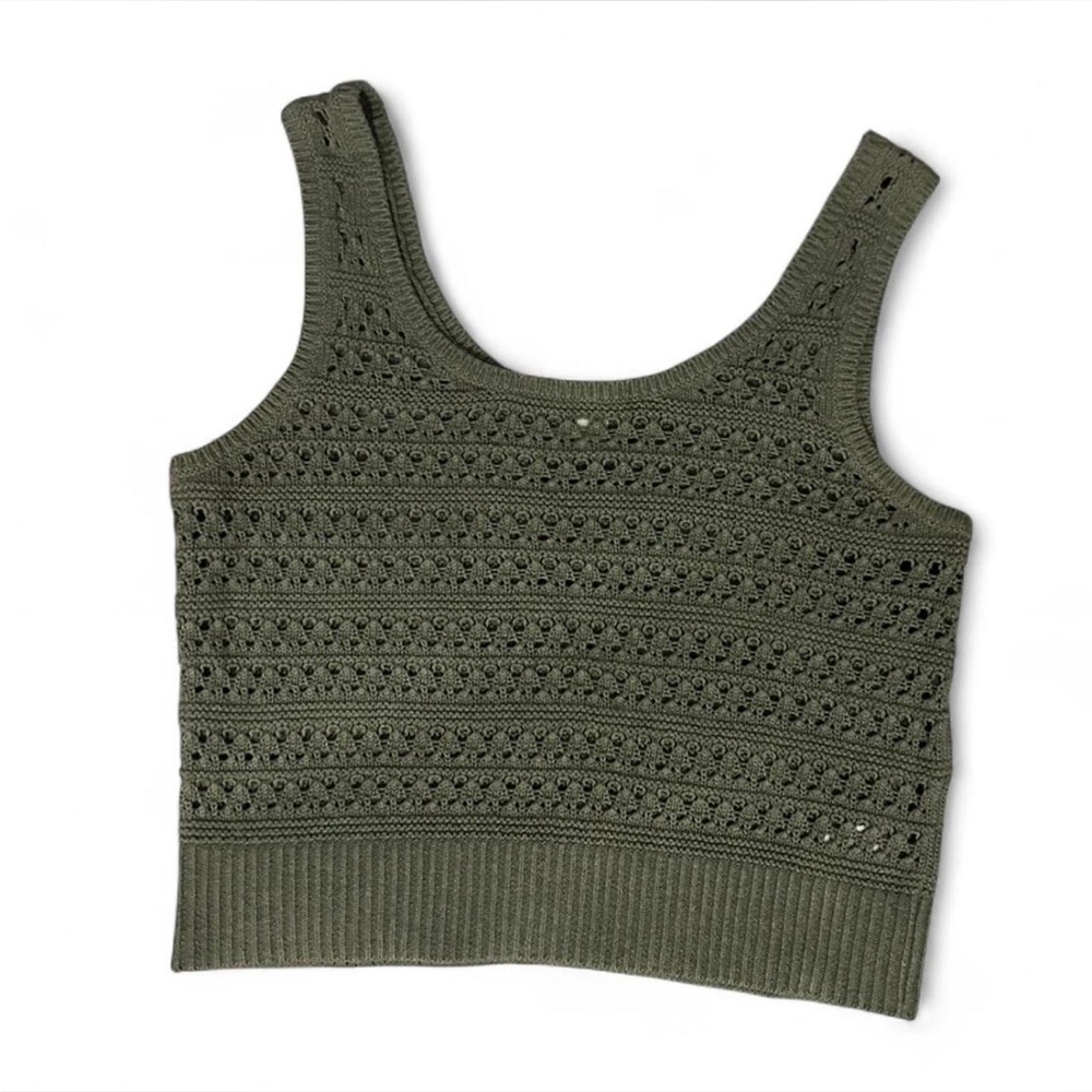 Old Navy Olive Green Crochet Crop Top